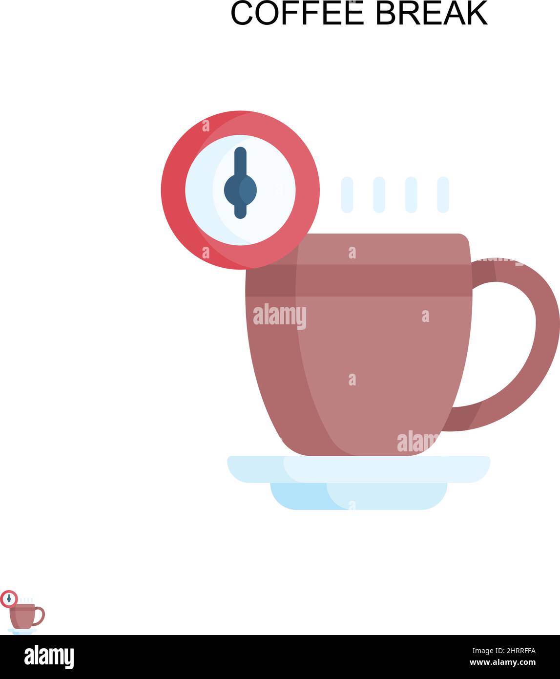 Coffee break Simple vector icon. Illustration symbol design template for web mobile UI element. Stock Vector