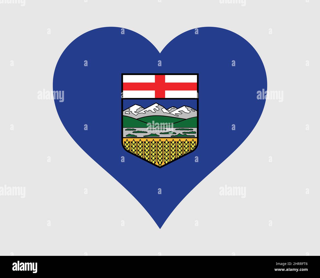 Alberta Canada Heart Flag. AB Canadian Love Shape Province Flag