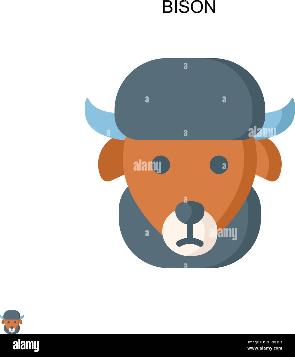 Bison Simple vector icon. Illustration symbol design template for web mobile UI element. Stock Vector
