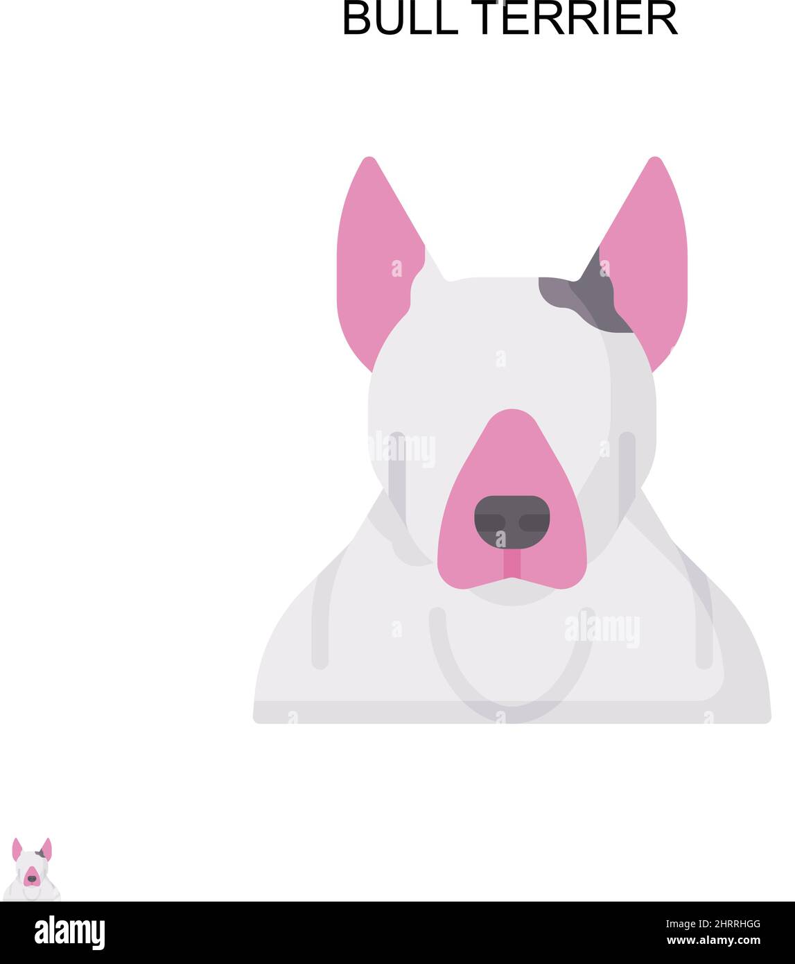 Bull terrier Simple vector icon. Illustration symbol design template for web mobile UI element. Stock Vector