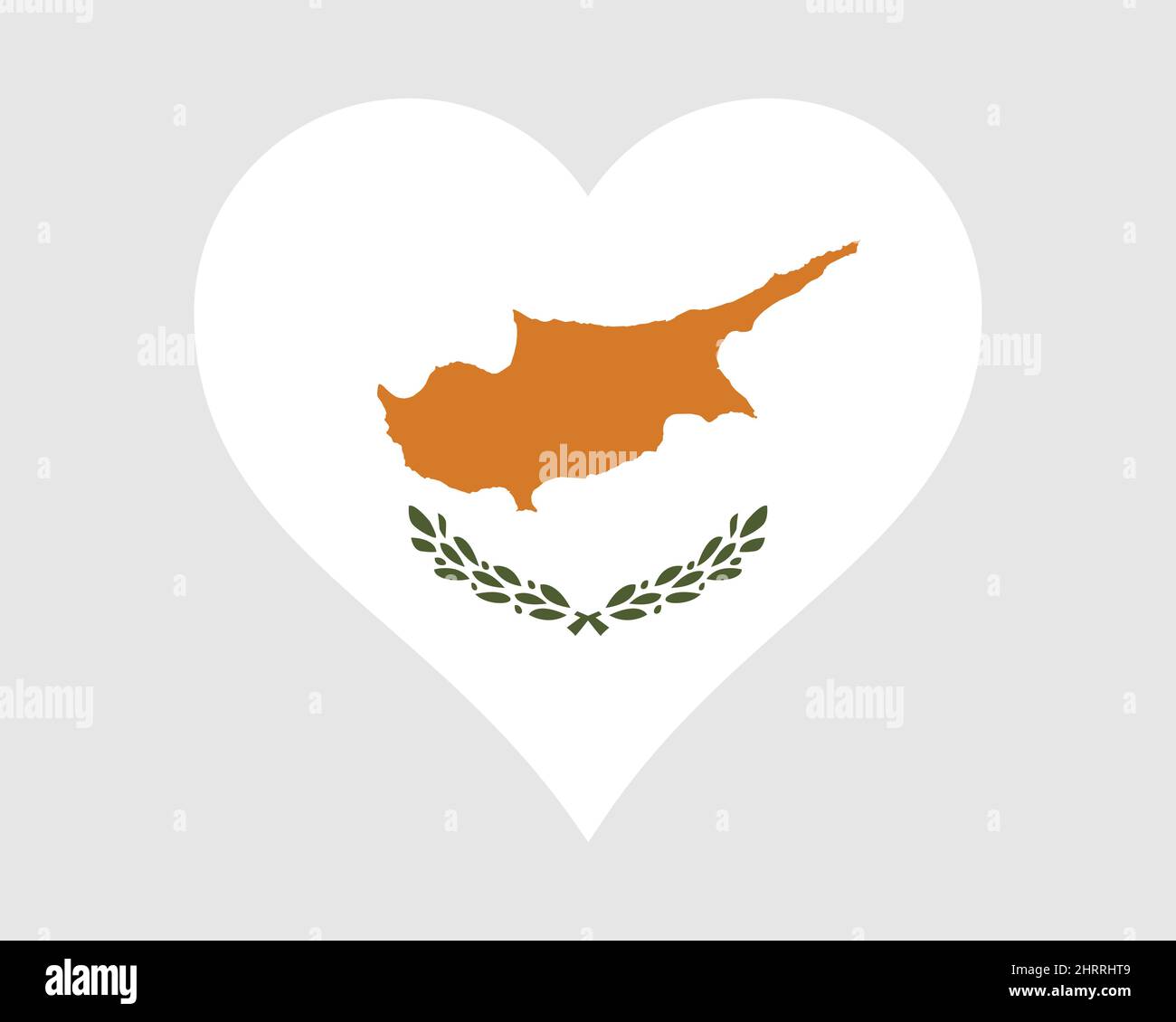 Cyprus Heart Flag. Cypriot Love Shape Country Nation National Flag. Republic of Cyprus Banner Icon Sign Symbol. EPS Vector Illustration. Stock Vector