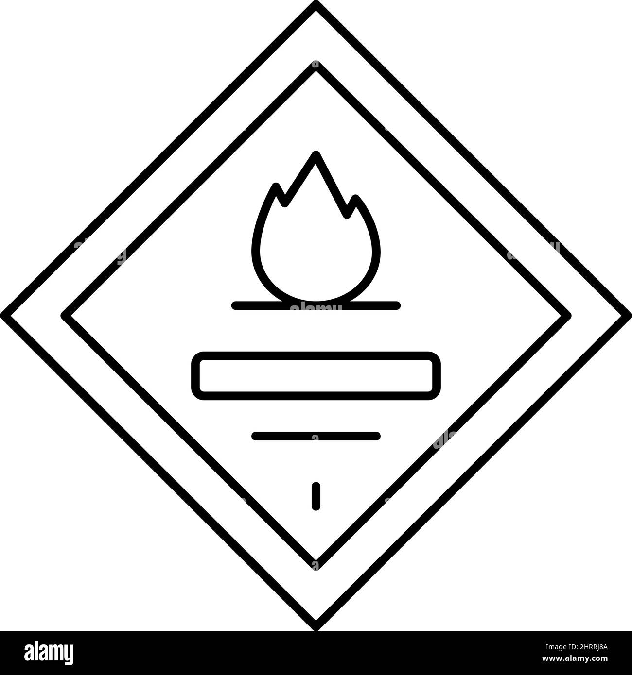 flammable sign line icon vector illustration Stock Vector Image & Art