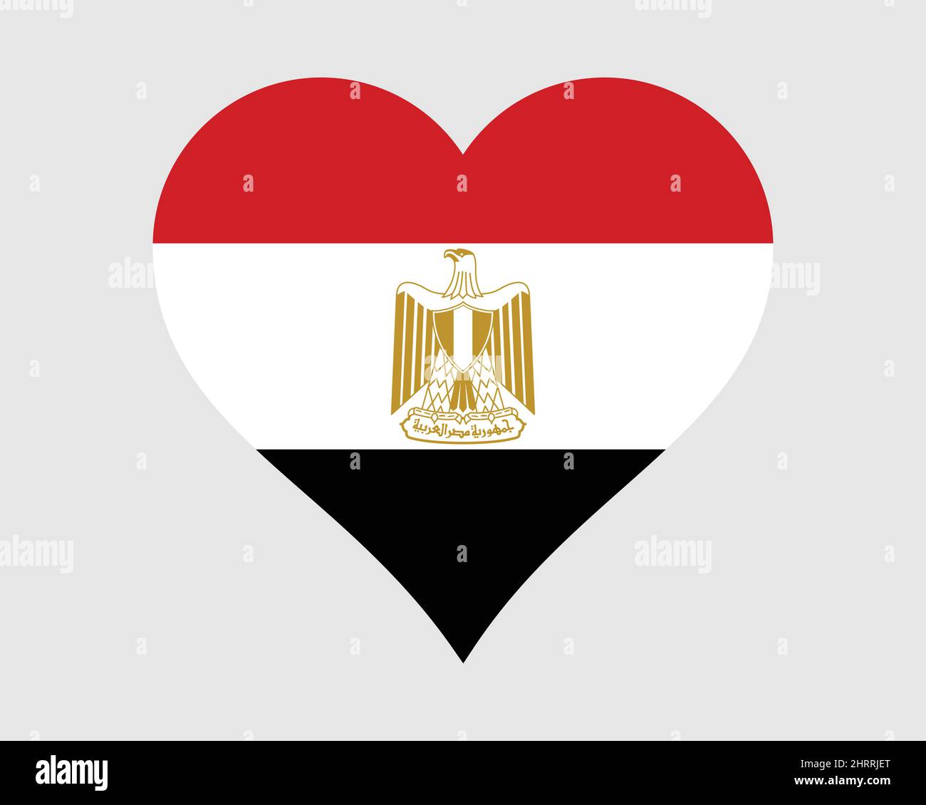 Egypt Heart Flag. Egyptian Love Shape Country Nation National Flag. Arab Republic of Egypt Banner Icon Sign Symbol. EPS Vector Illustration. Stock Vector