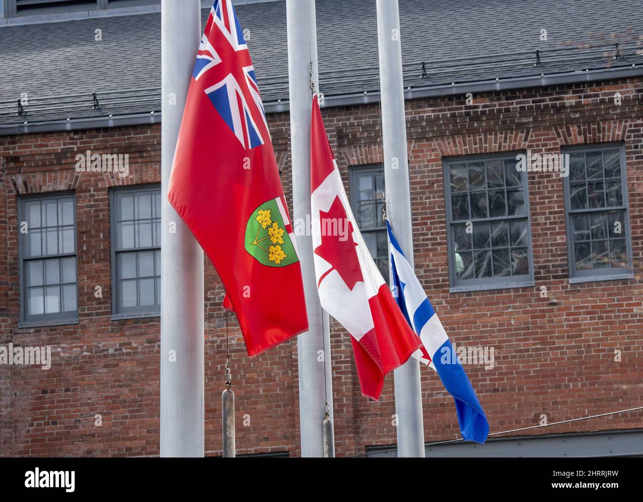 The flags of Ontario, Canada and Toronto fly at half mast to mourn the death of Prince Phillip