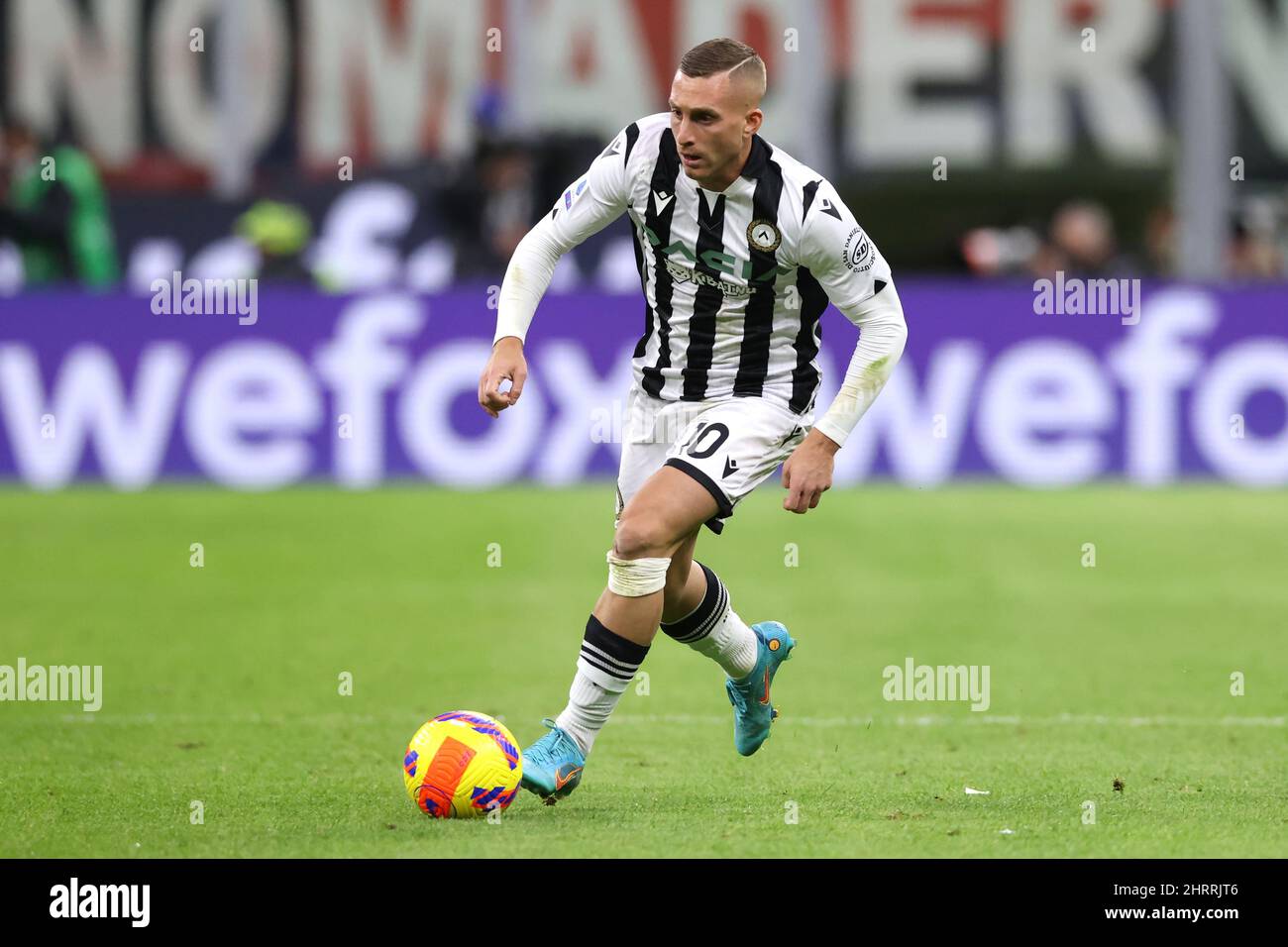 Milan, Italy, 25th February 2022. Gerard Deulofeu of Udinese Calcio during the Serie A match at Giuseppe Meazza, Milan. Picture credit should read: Jonathan Moscrop / Sportimage Credit: Sportimage/Alamy Live News Stock Photo