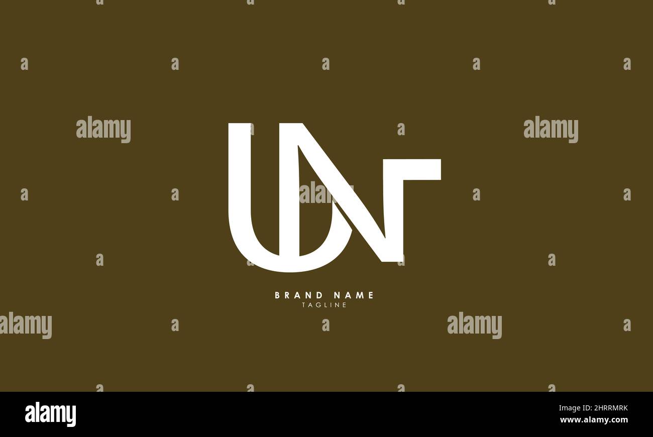 Alphabet letters Initials Monogram logo UN, NU, U and N Stock Vector