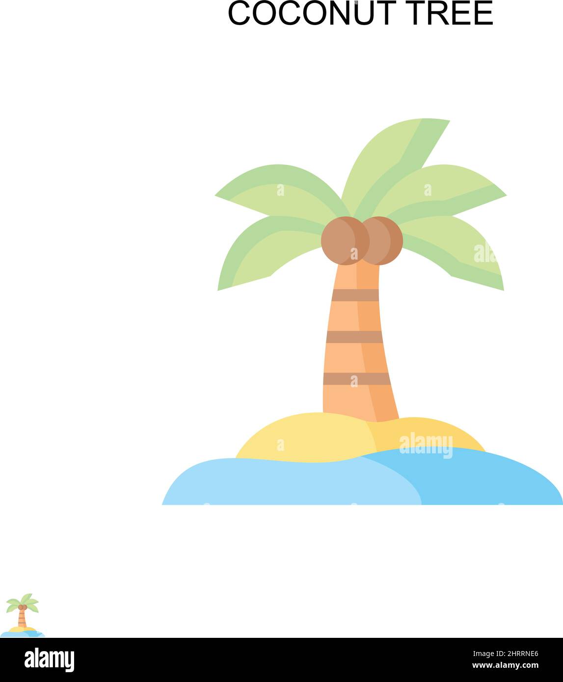 Coconut tree Simple vector icon. Illustration symbol design template for web mobile UI element. Stock Vector