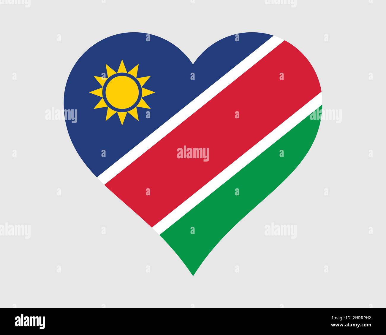 Namibia Heart Flag. Namibian Love Shape Country Nation National Flag. Republic of Namibia Banner Icon Sign Symbol. EPS Vector Illustration. Stock Vector