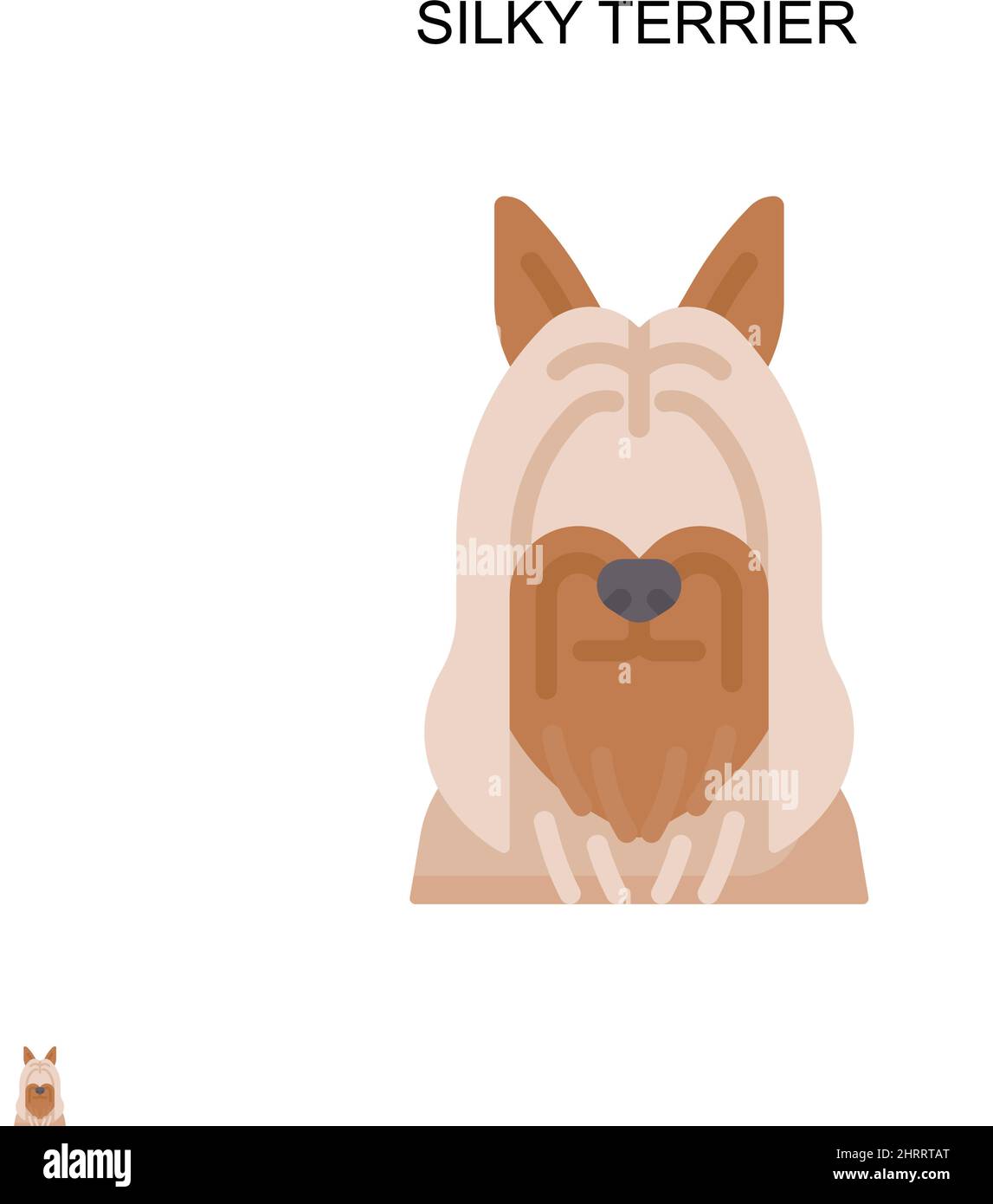 Silky terrier Simple vector icon. Illustration symbol design template for web mobile UI element. Stock Vector