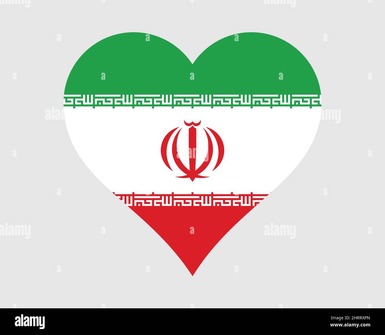 Iran Iranian Heart Flag. Persia Persian Love Shape Country Nation National Flag. Islamic Republic of Iran Banner Icon Sign Symbol. EPS Vector Illustra Stock Vector