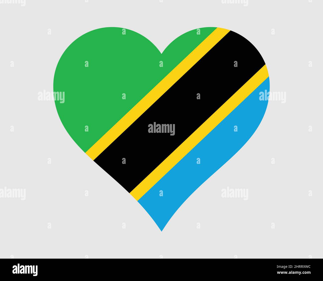 Tanzania Heart Flag. Tanzanian Love Shape Country Nation National Flag ...