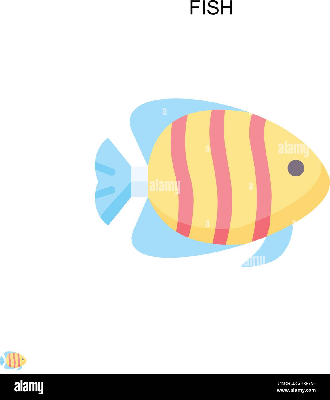 Fish Simple vector icon. Illustration symbol design template for web mobile UI element. Stock Vector