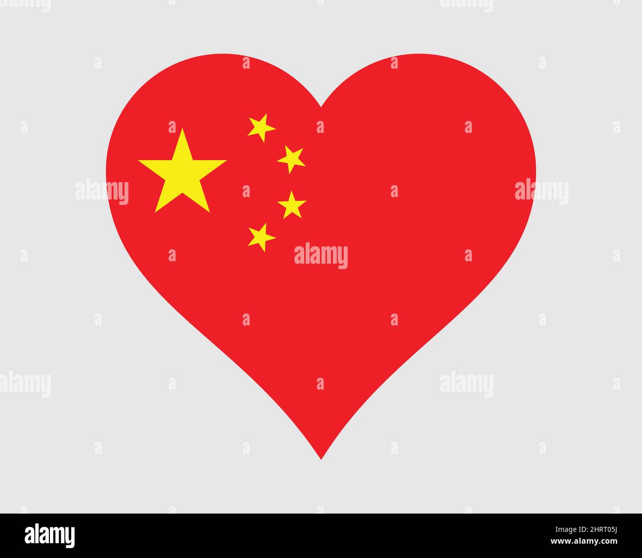 China Heart Flag. Chinese Love Shape Country Nation National Flag. People's Republic of China Banner Icon Sign Symbol. EPS Vector Illustration. Stock Vector