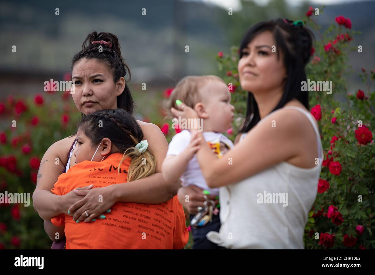 Danielle Hink, left, of the Yunesit'in First Nation, which is part of ...