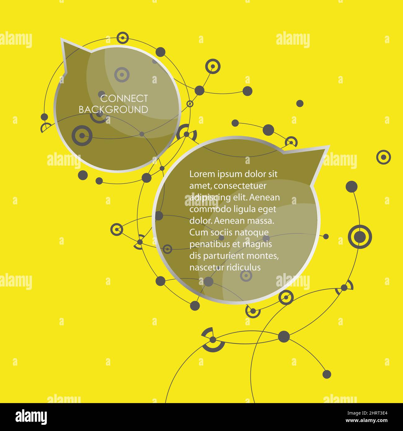 Speech bubbles with abstract lines and dots Stock Vector