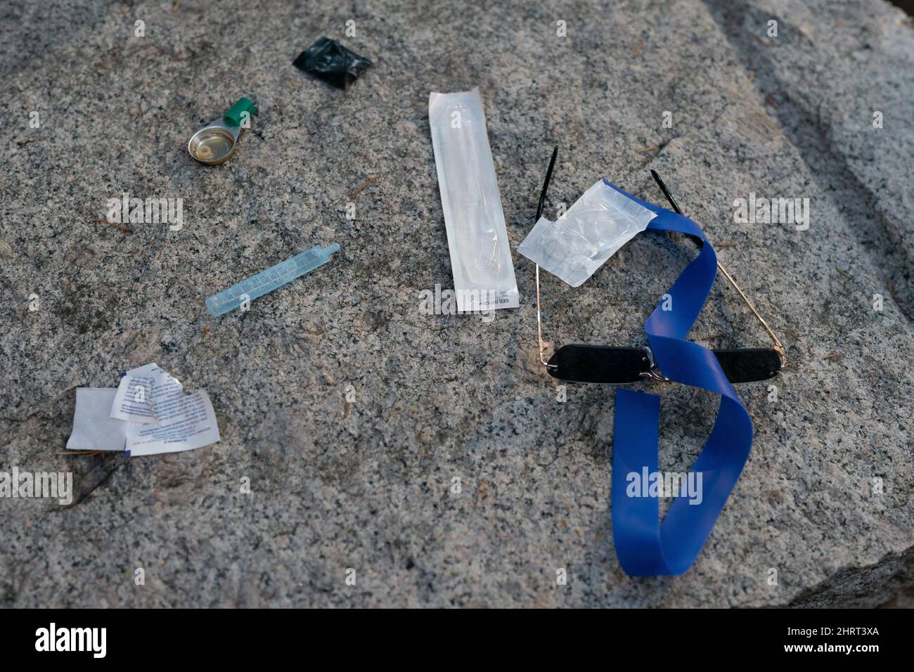 Items Are Seen On The Ground As Paramedics From B C Ambulance Respond 