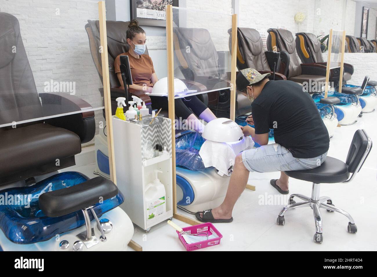 Lisa Shapero gets a pedicure at "Vanessa Nails and Spa," in Toronto on
