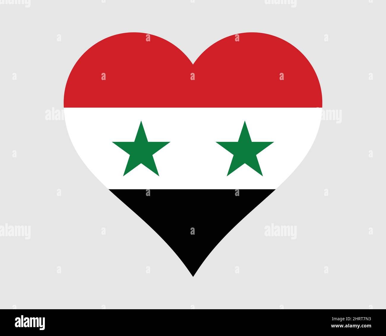 Syria Heart Flag. Syrian Love Shape Country Nation National Flag. Syrian Arab Republic Banner Icon Sign Symbol. EPS Vector Illustration. Stock Vector