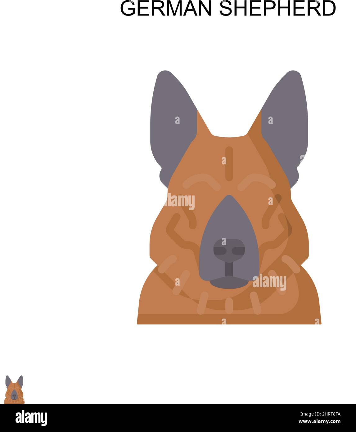 German shepherd Simple vector icon. Illustration symbol design template for web mobile UI element. Stock Vector