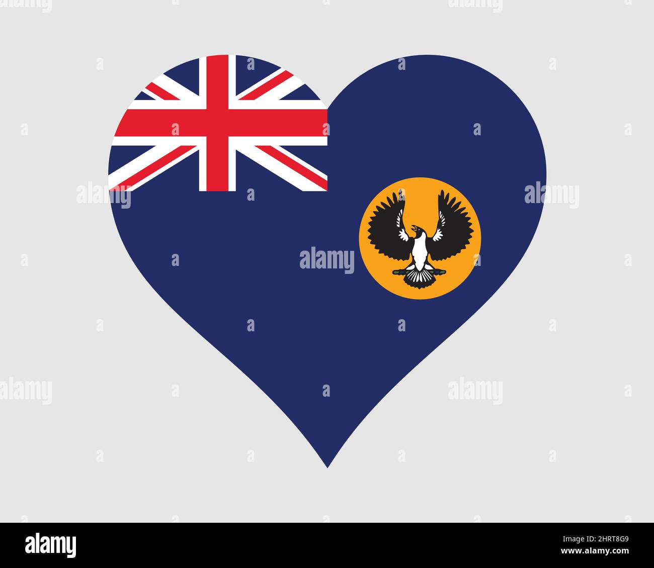South Australia Heart Flag. SA Australia Love Shape Flag. Australian State Banner Icon Sign Symbol Clipart. EPS Vector Illustration. Stock Vector