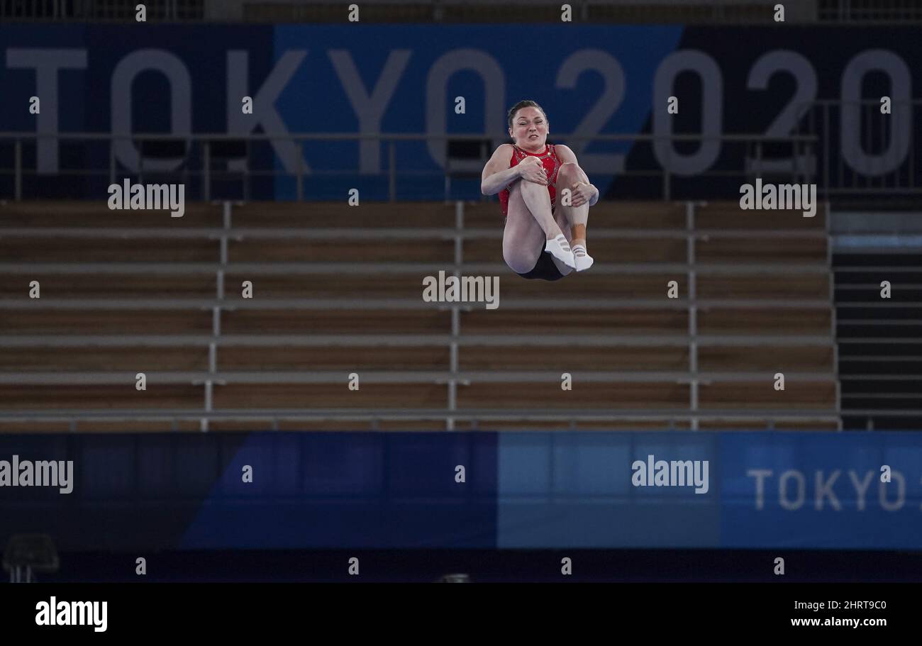 Canada's Rosie MacLennan competes in the women's trampoline gymnastics