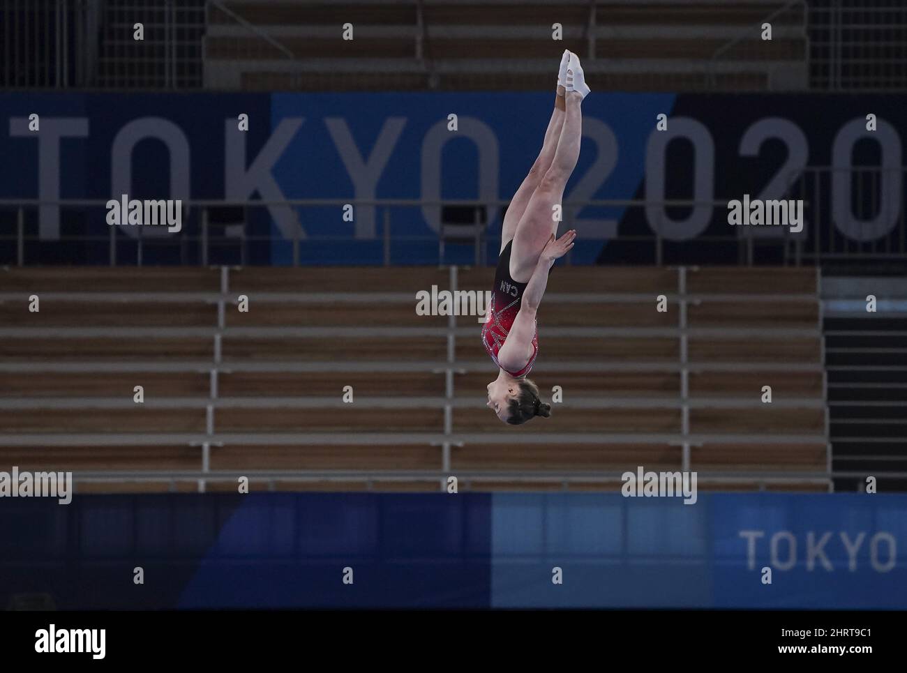Canada's Rosie MacLennan competes in the women's trampoline gymnastics