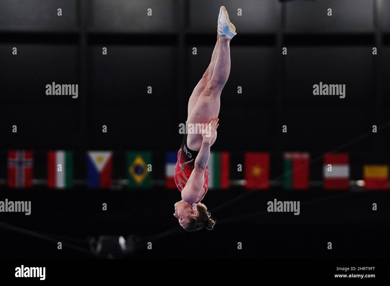 Rosie MacLennan of Canada competes in the women's trampoline gymnastics