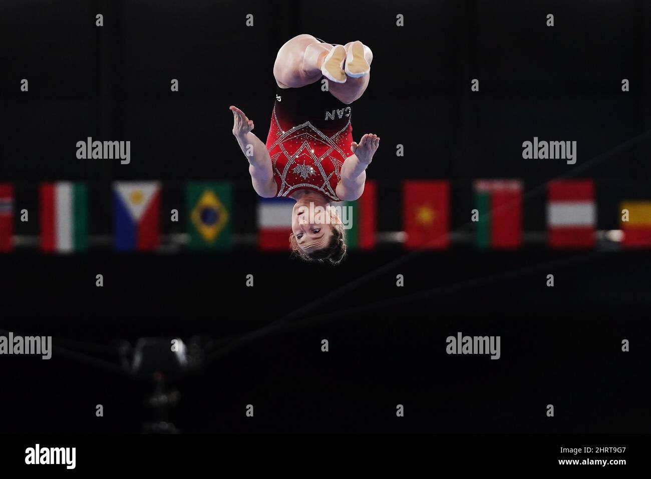 Rosie MacLennan of Canada competes in the women's trampoline gymnastics