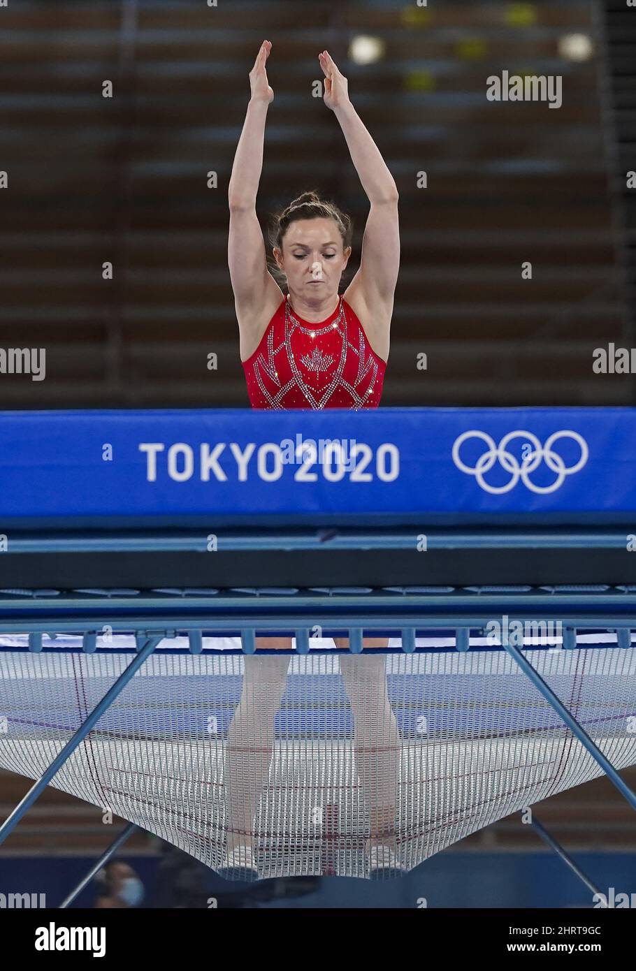 Rosie MacLennan of Canada competes in the women's trampoline gymnastics