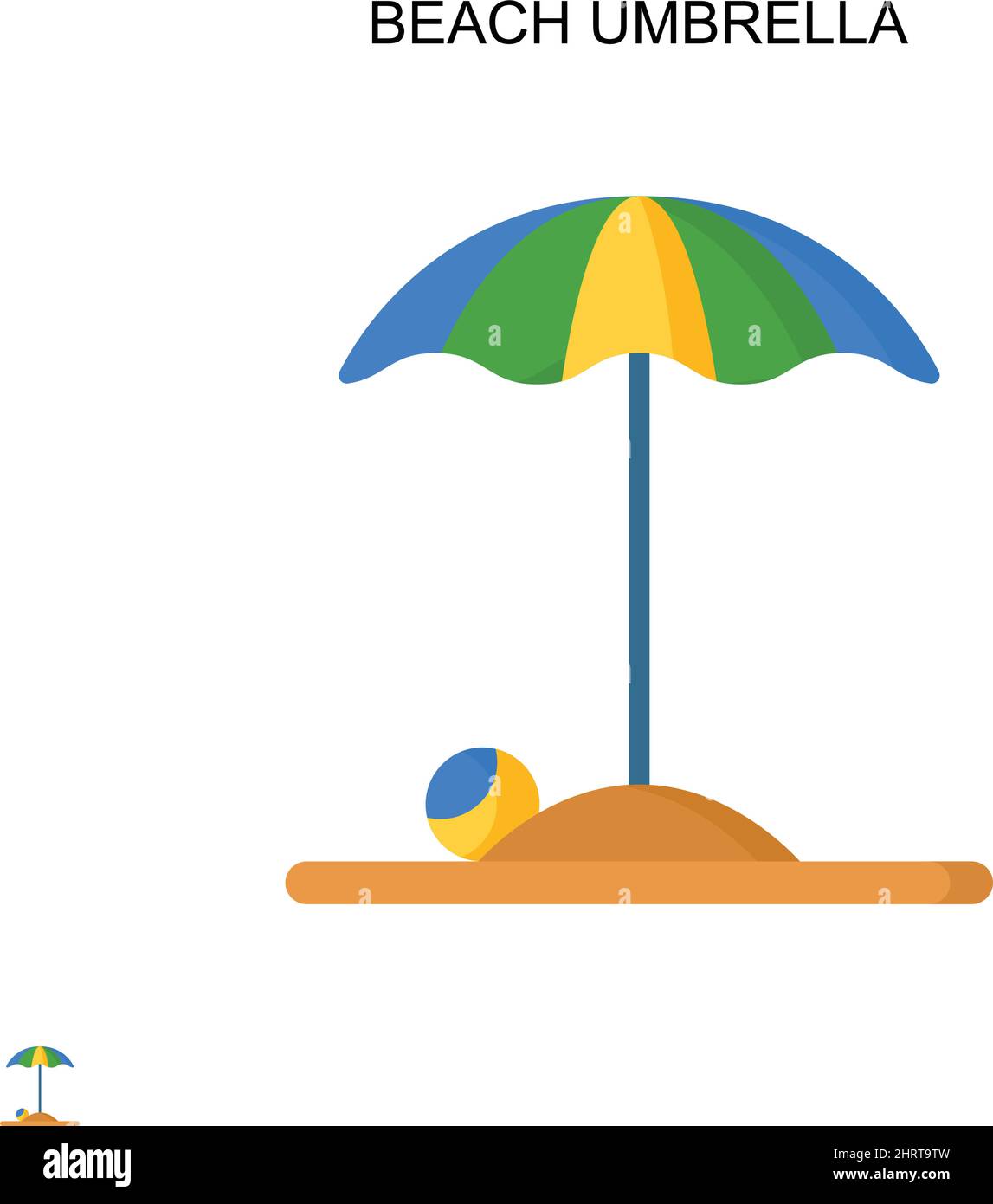 Beach umbrella Simple vector icon. Illustration symbol design template for web mobile UI element. Stock Vector