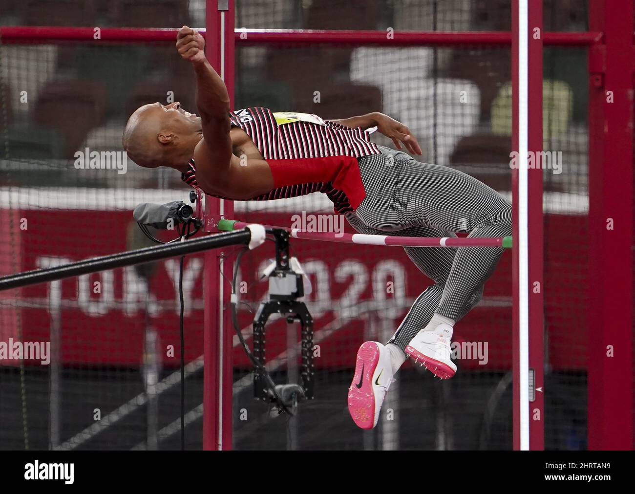 Damian Warner of Canada competes in the Menâ€™s Decathlon High Jump