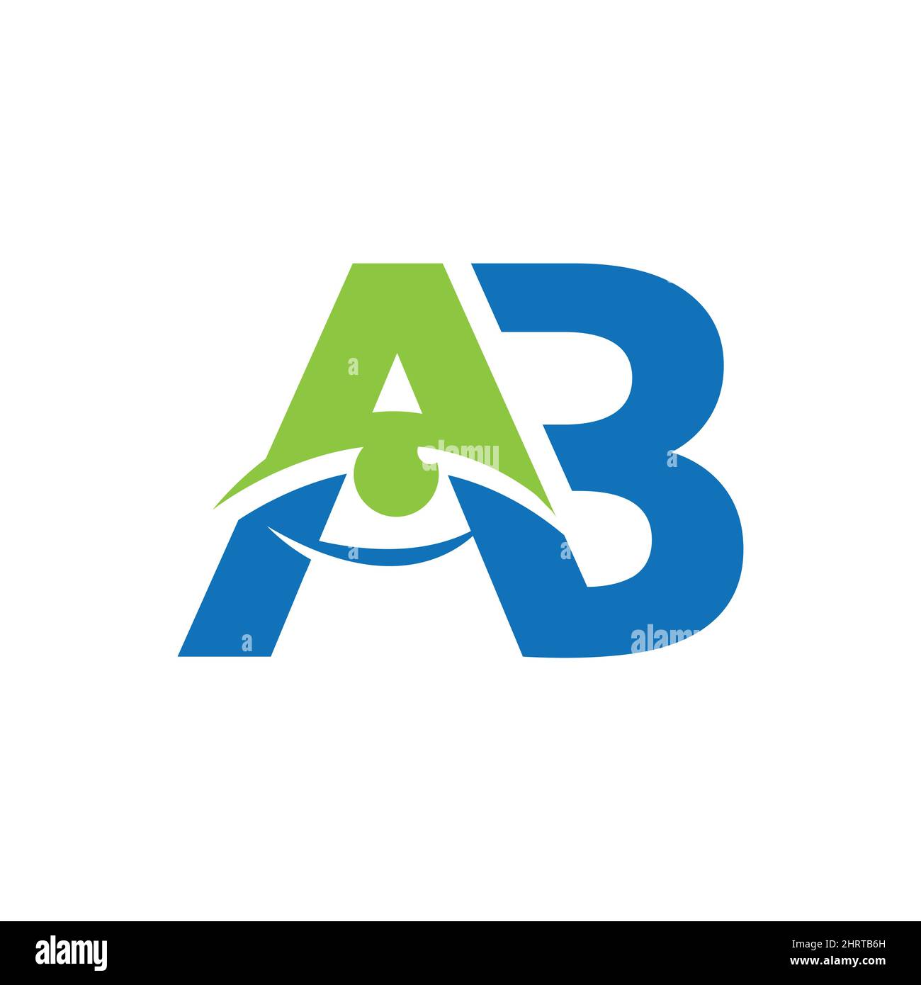 Initial letter AB for eye doctor office or hospital logo design. Eye care logo template vector image Stock Vector