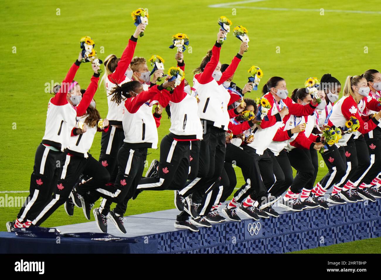 Canada Celebrates With Their Gold Medals After Defeating Sweden In The ...