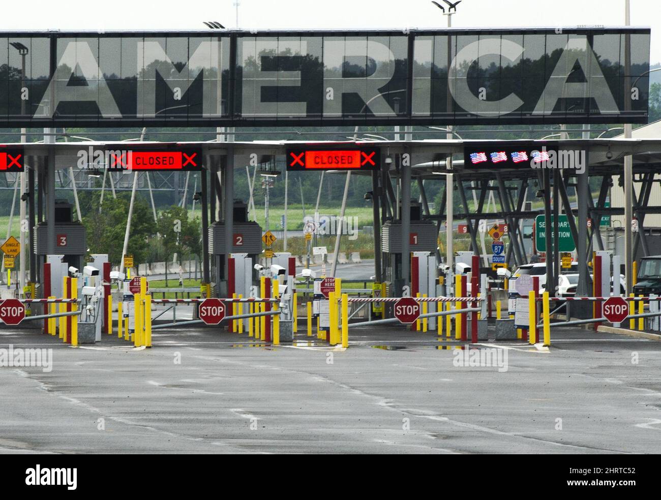 The U.S. border crossing is seen Monday, August 9, 2021 in Lacolle, Que