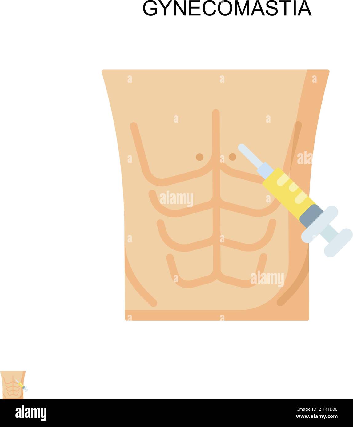 Gynecomastia Simple vector icon. Illustration symbol design template for web mobile UI element. Stock Vector