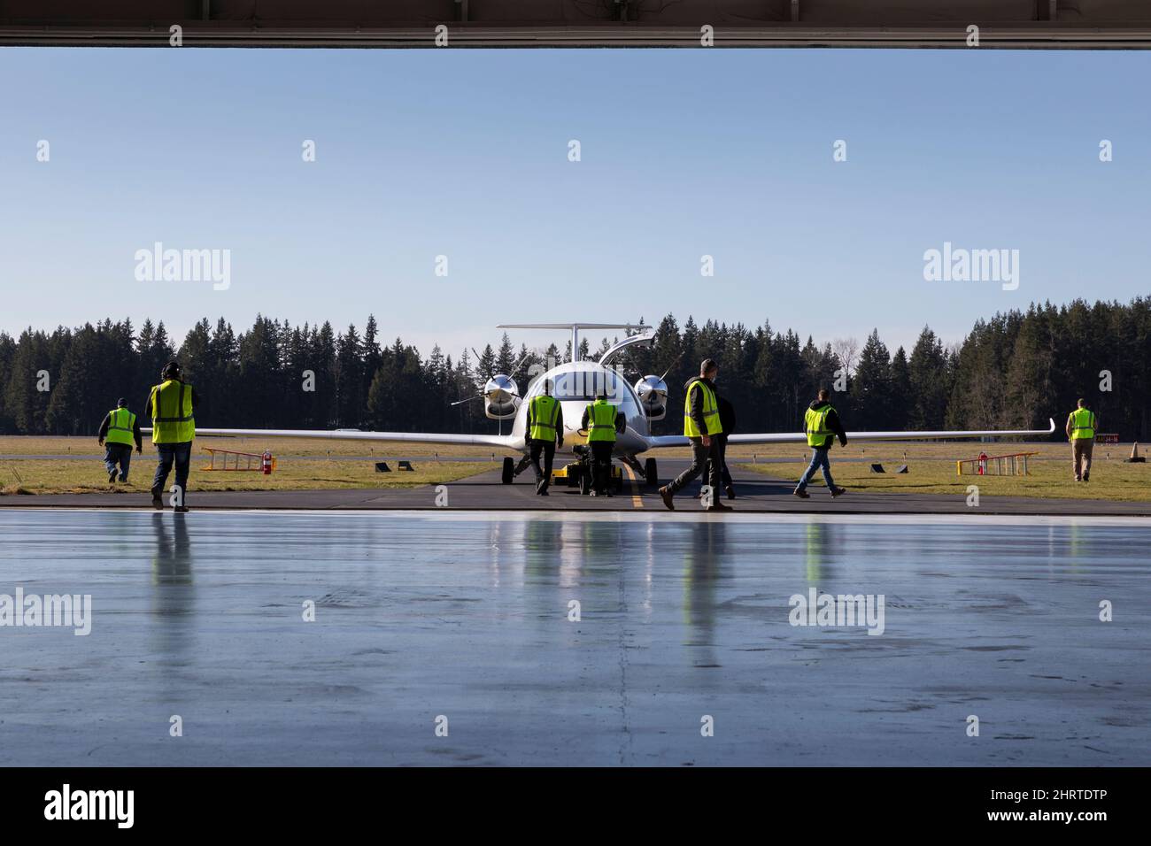 Arlington, Washington, USA. 25th February, 2022. Members of the ground