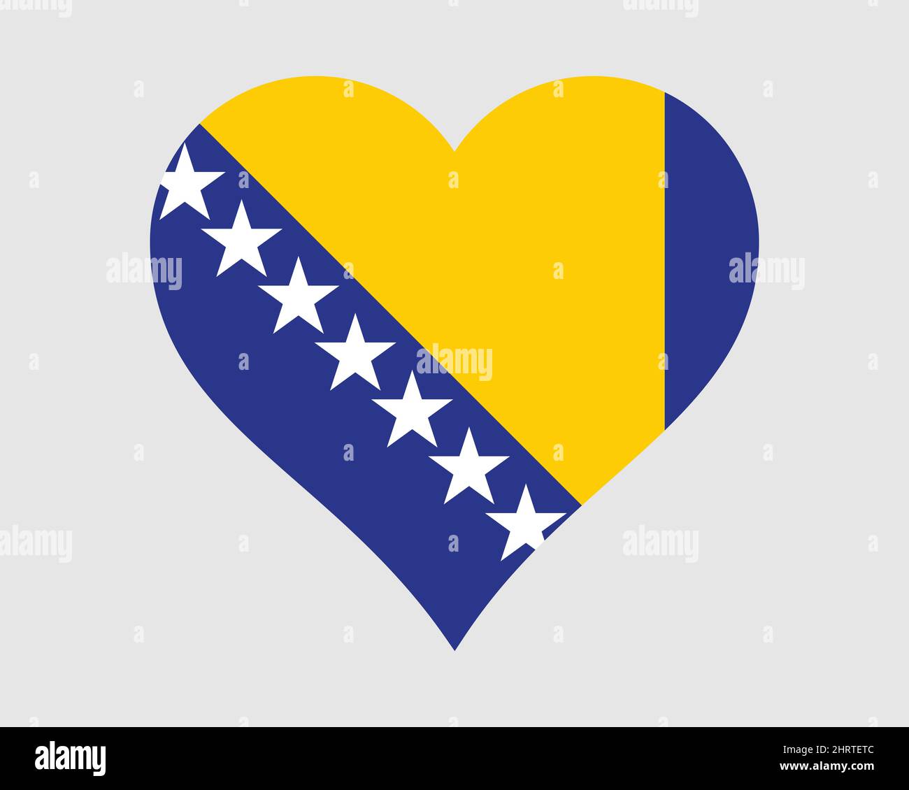 Bosnia and Herzegovina Heart Flag. Bosnian and Herzegovinian Love Shape