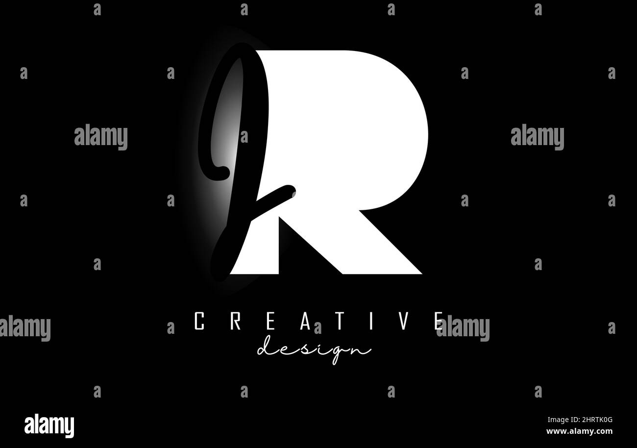 White and Black Letters RI logo with a minimalist design. Letters R and ...