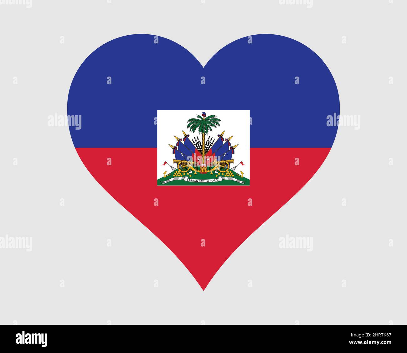 Haiti Heart Flag. Haitian Love Shape Country Nation National Flag. Republic of Haiti Banner Icon Sign Symbol. EPS Vector Illustration. Stock Vector