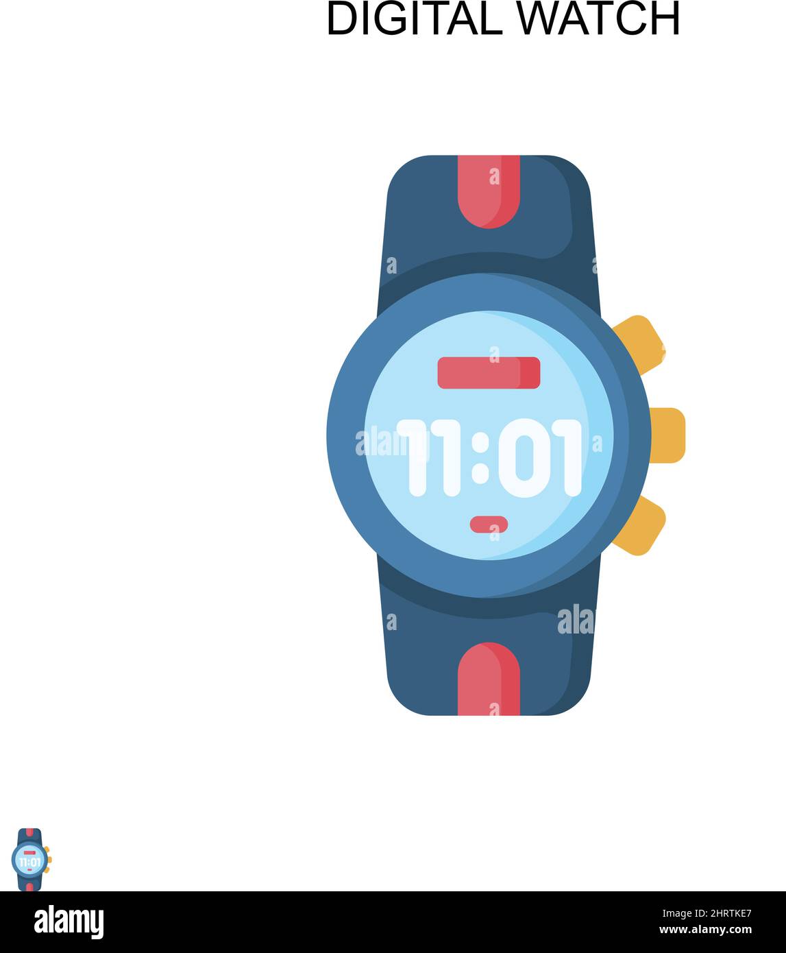 Digital watch Simple vector icon. Illustration symbol design template for web mobile UI element. Stock Vector