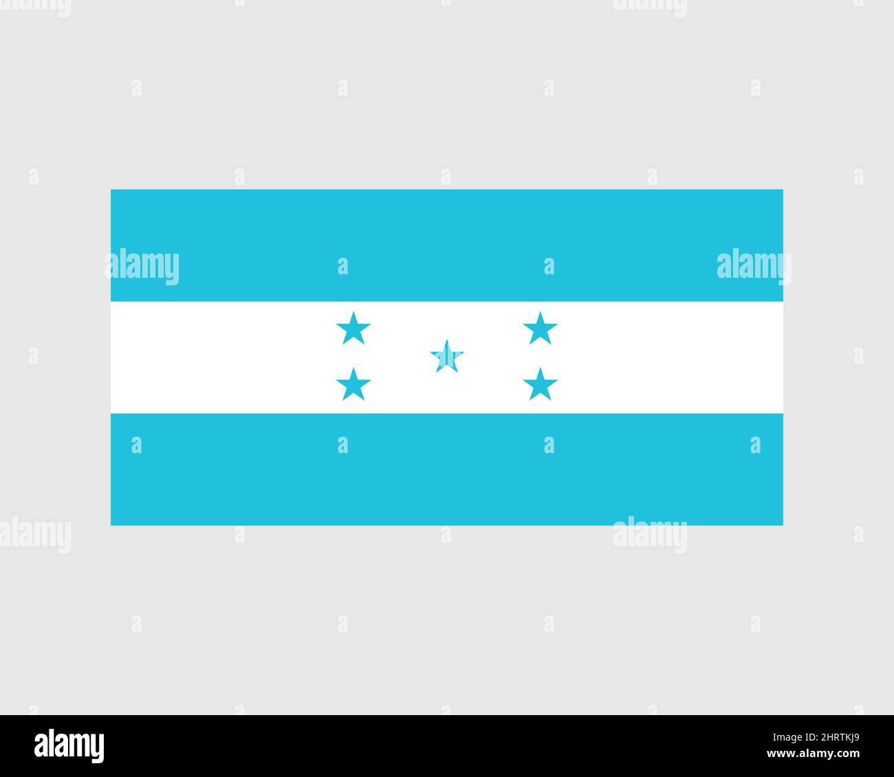 Honduras Flag. Honduran Country Nation National Banner. Republic of Honduras New Turquoise Flag con Sign Symbol. EPS Vector Illustration Stock Vector