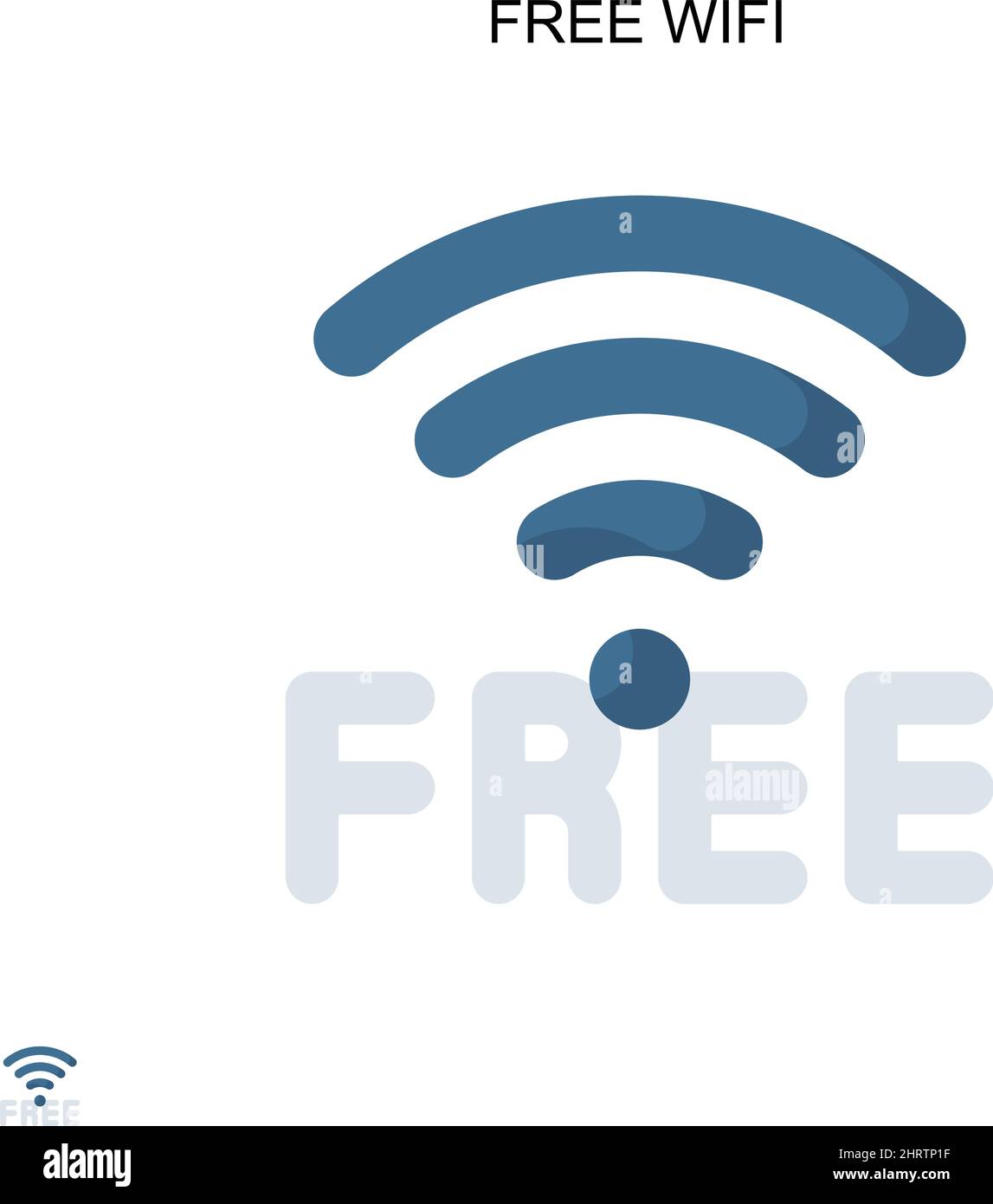Free wifi Simple vector icon. Illustration symbol design template for web mobile UI element. Stock Vector