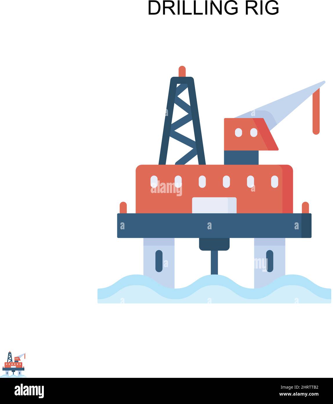 Drilling rig Simple vector icon. Illustration symbol design template for web mobile UI element. Stock Vector