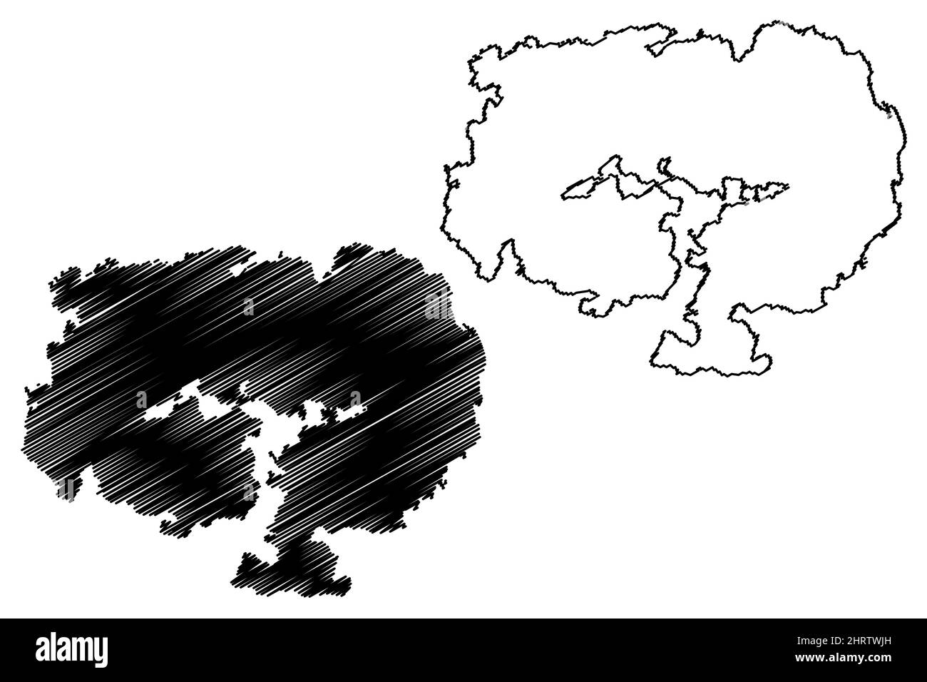 Alon island (Republic of Finland) map vector illustration, scribble sketch Alön map Stock Vector