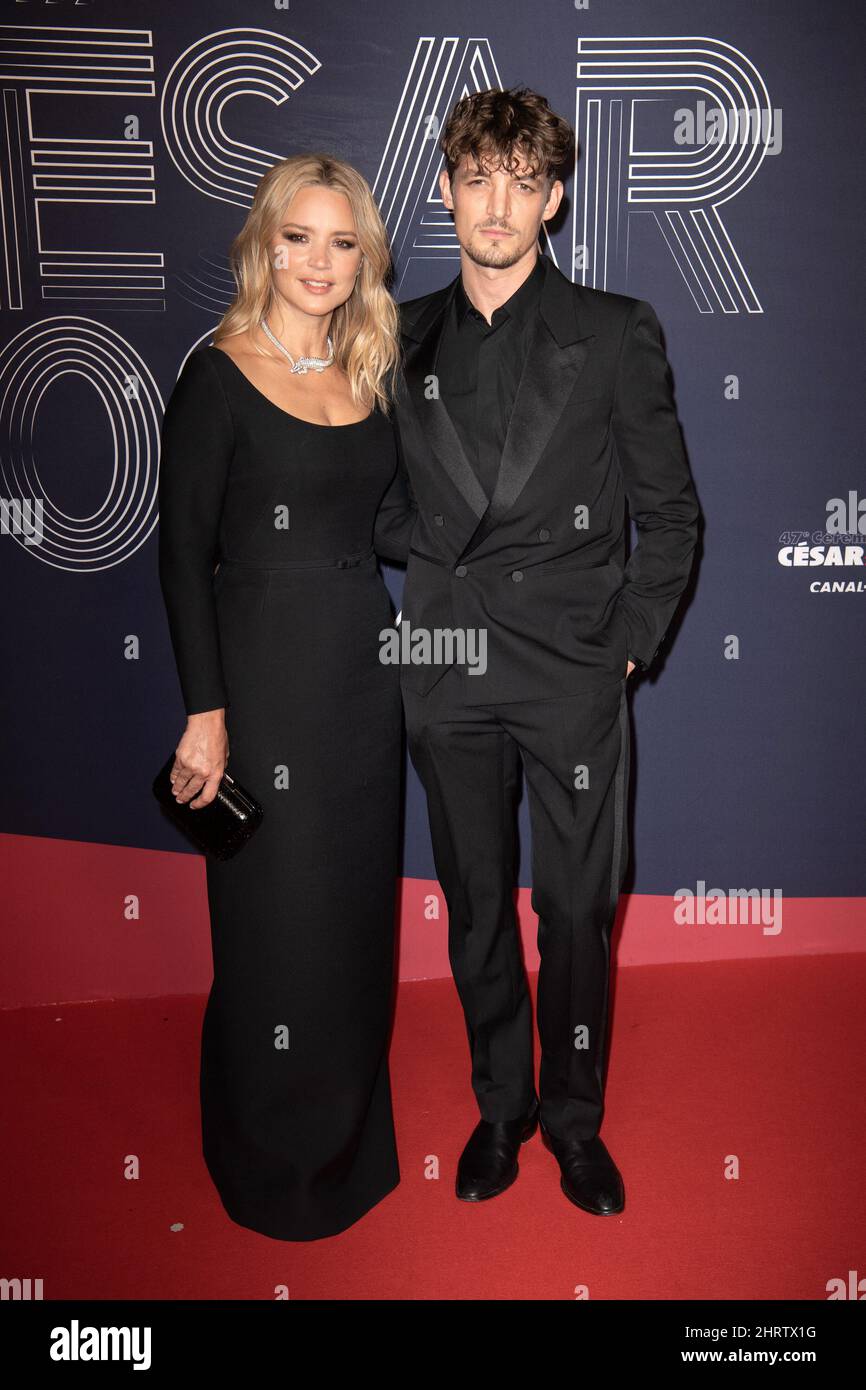 Paris, France. 26th Feb, 2022. Niels Schneider and Virginie Efira arrive at  the 47th edition of the Cesar Film Awards ceremony at the Olympia in Paris,  France on March 25, 2022. Photo