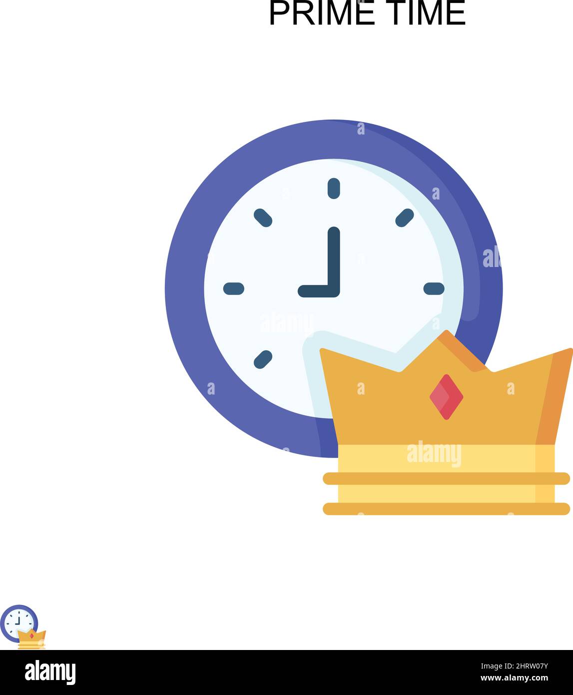 Prime time Simple vector icon. Illustration symbol design template for