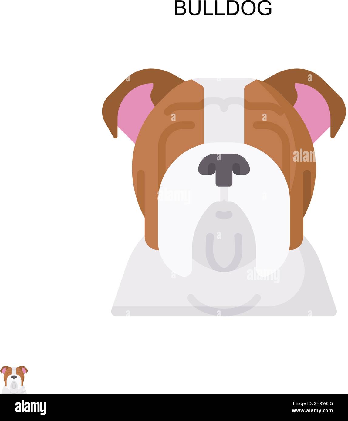 Bulldog Simple vector icon. Illustration symbol design template for web mobile UI element. Stock Vector