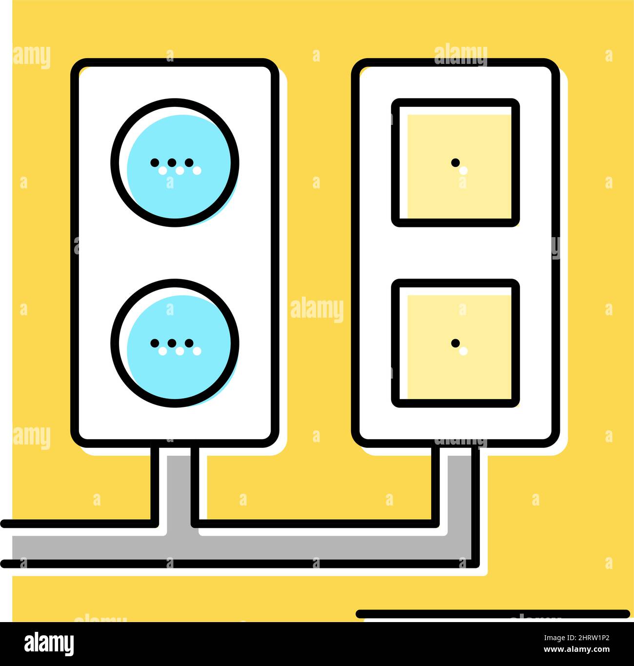 socket and antenna output installation color icon vector illustration