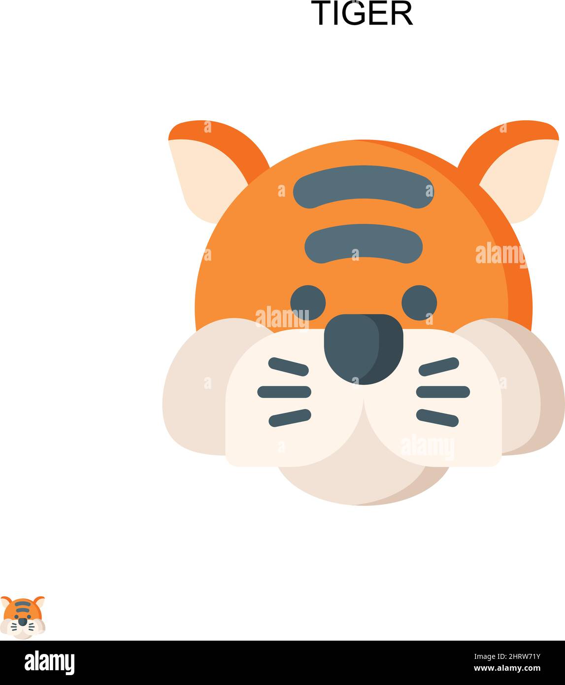 Tiger Simple vector icon. Illustration symbol design template for web mobile UI element. Stock Vector