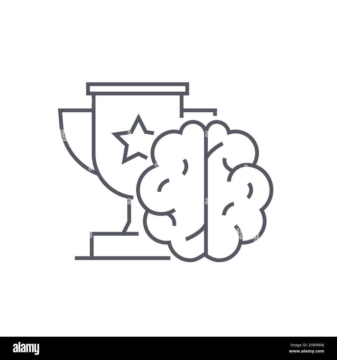 Winning the competition - modern black line design style icon on white ...